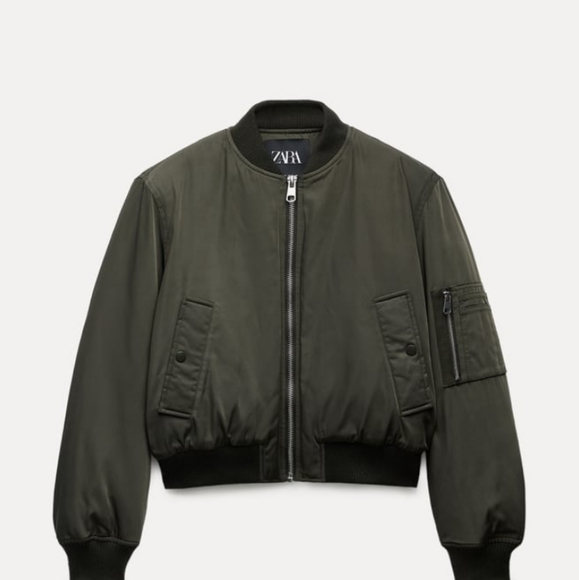 ZARA ZW COLLECTION Cropped Bomber Jacket - Picture 7 of 14